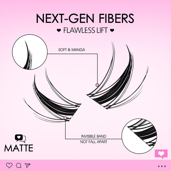 MATTE Lash Clusters - WOSHEER