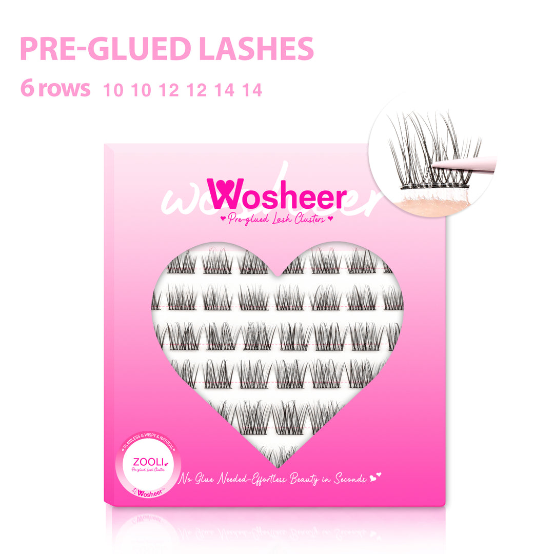 ZOOLI Pre-glued Lash Clusters - WOSHEER